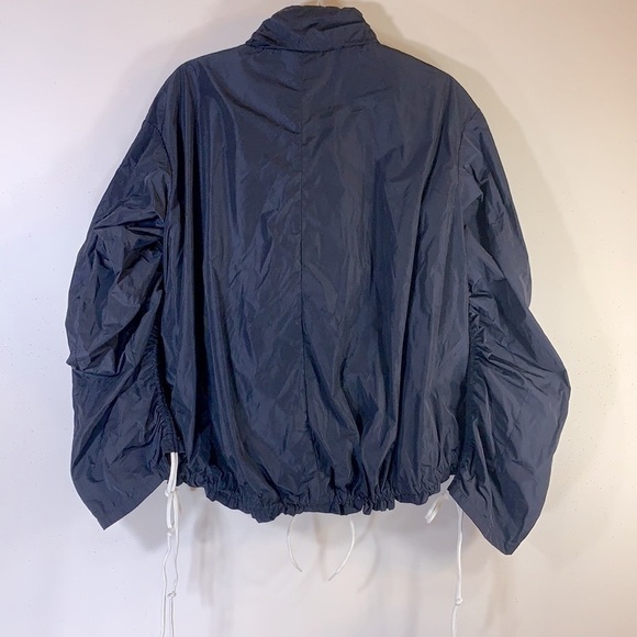 NWOT. Boho ASOS 0 Black Oversized Full Zip Drawstring Jacket. - Picture 8 of 11